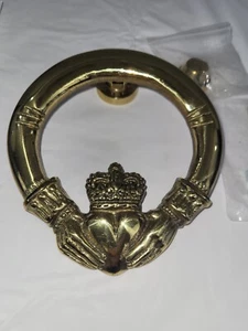 Solid Brass Claddagh Doorknocker Ring NEW - Picture 1 of 10