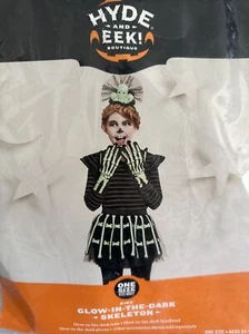 Hyde & Eek! Kids Glow-In-The-Dark Skeleton Halloween Costume, One Size Fits Most - Picture 1 of 2