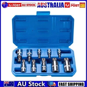 10PC Bit Socket Set XZN 12 Point Triple Square Spline Tamper Proof Bits - Picture 1 of 8