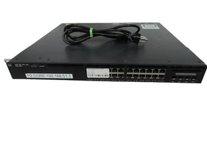 Cisco WS-C3650-24TD-E 24-Port GbE 2x 10G Uplinks Network Switch. see des - Picture 1 of 4