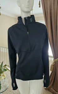 Women's Scott Black Midweight Pullover 1/4 Zip Base Layer Top Medium NWOT $98 - Picture 1 of 10