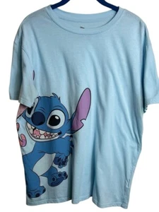 Disney Stitch Graphic Tee Kid's XL Light Blue Cotton/Polyester Blend - Picture 1 of 9