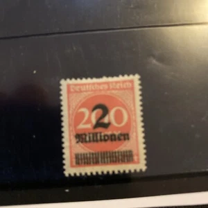 Weimar Republic German Empire 1923 Overprinted Stamp 2 Millionen over 200 Mark - Picture 1 of 4