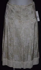 Beautiful ELIE TAHARI Stretch Silk Bistre IRMA Pleated Skirt 0 $398 NWT - Picture 1 of 4