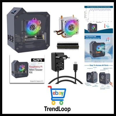 Mini Tower Kit mit PD 27W Netzteil für Raspberry Pi 5, Pi 5 Gehäuse mit ICE T... - Bild 1 von 4