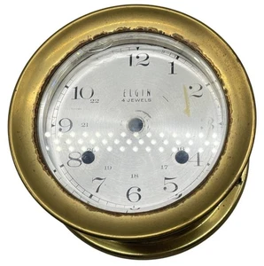 solo piezas Elgin 4 joyas reloj Alemania occidental envío latón colgante de pared LEER - Imagen 1 de 9