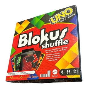 BLOCKUS SHUFFLE UNO EDITION STRATEGIESPIEL VON MATTEL ALTER 7+ - Bild 1 von 4