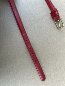 Vintage Coach Belt Glove Tanned Cowhide RED Brass Buckle #2800 size M - Picture 1 of 9