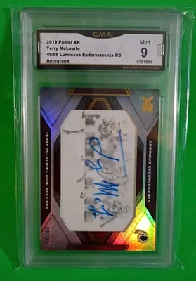 2019 Panini XR - Luminous Endorsements Terry McLaurin #LE-TM Graded 9 Auto RC - Image 1 of 4