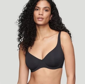 NWT CUUP 32G The Scoop Black Microfiber Underwire Bra 127840 - Picture 1 of 4
