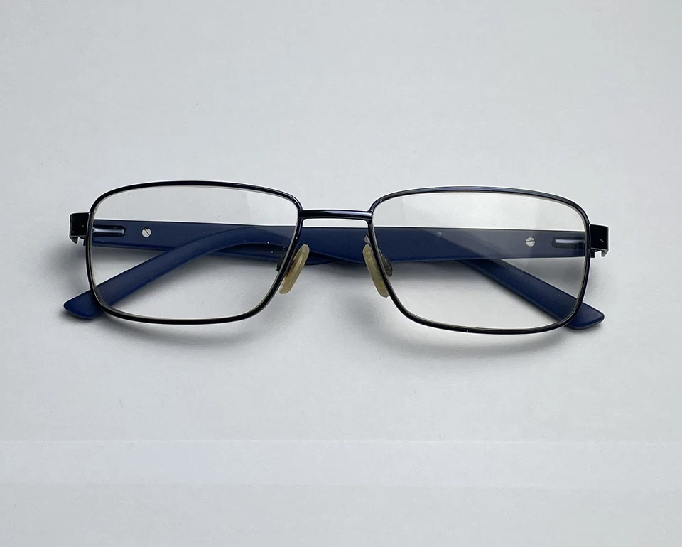 Timberland Eyeglasses Glasses Frame Blue Square Full Rim Metal Acetate 55-22-140 - Image 1 of 4