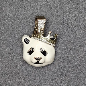 Gekrönter König Panda Anhänger Büste unten - Bild 1 von 3
