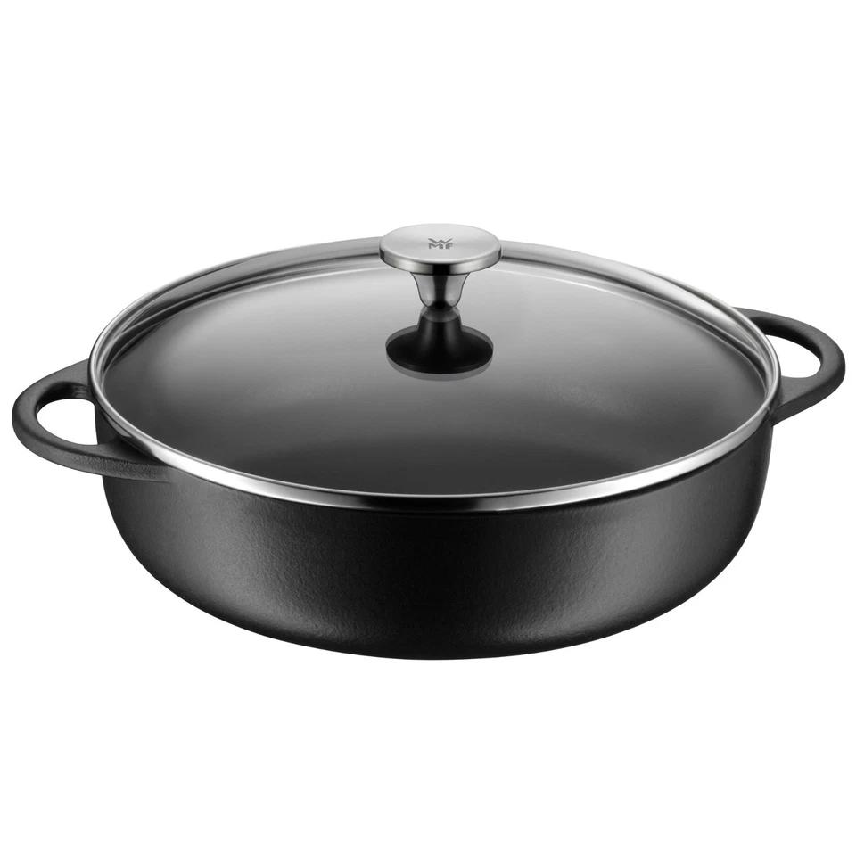 WMF Bauernpfanne Schmorpfanne 28 cm Servierpfanne m Deckel, Gusseisen emailliert - Bild 1 von 1