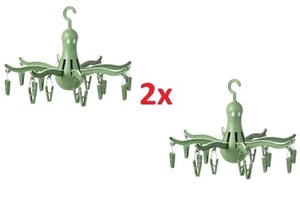 2x IKEA PRESSA Hanging dryer 16 clothes pegs Plastic Octopus Arms Camping Carava - Picture 1 of 3