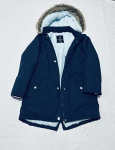  Girls hooded jacket Parka with Faux Fur size XL zipper up winter cozy warm   - Picture 1 of 5
