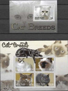 UNION ISLAND - 2013 MNH "razas de gatos" ¡Dos hojas de recuerdo!!!! - Imagen 1 de 1