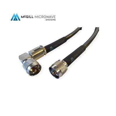 UHF Male Right angle to UHF male PL259 Cable Low Loss Coaxial RG214 Mil spec RF - Image 1 of 4