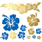Hibiskus Blumen Autoaufkleber Set 42-teilig Auto Sticker gold azurblau KX085