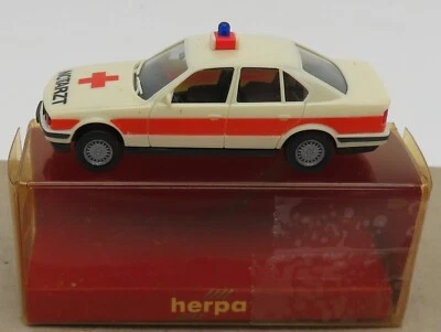 Micro Herpa Ho 1/87 BMW 535 I Ambulanza Croce Rosso #4109 IN Box - Immagine 1 di 4