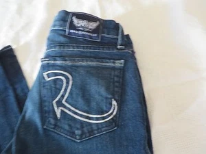 ROCK & REPUBLIC KASANDRA t Blue Denim 27 X 35 Stretch Boot - Foto 1 di 6