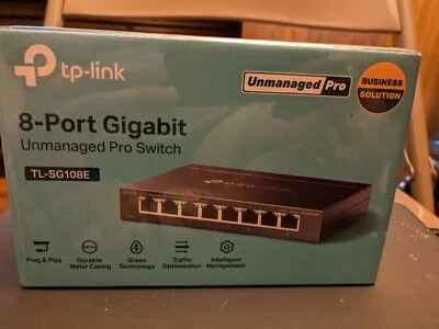 TP-Link Metal 8-Port Gigabit Ethernet Switch Fanless Managed L2+ TL-SG108E V6.6 - Image 1 of 4