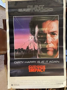 CLINT EASTWOOD 1983 "SUDDEN IMPACT" HUGE 60X40 ORIGINAL POSTER NICE RARE - Picture 1 of 5