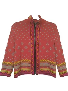 🔶️VINTAGE RETRO 80s BOGNER COLOUR RETRO STYLE CARDIGAN US 10 - Picture 1 of 8