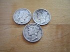 Mercury Dimes 1943 Lot Of 3 - No Mint Marks - Last Ones Left With These Dates