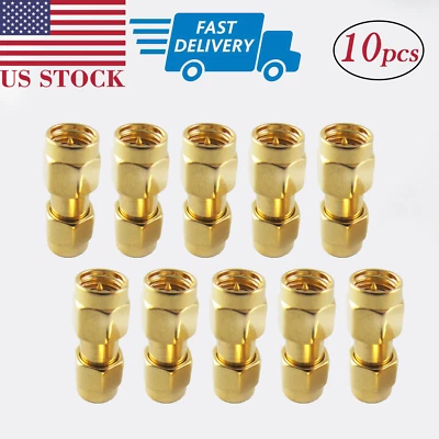 10Pcs SMA Male Plug to SMA Male Plug Straight RF Coaxial Adapter Connector US - Image 1 of 4
