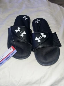 Under Armour Boys Padded Footbed Slides Size 4Y NWT - Picture 1 of 4