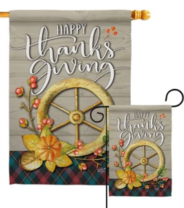 Bandera de jardín de otoño de Acción de Gracias pequeña bandera decorativa regalo patio casa pancarta - Imagen 1 de 13