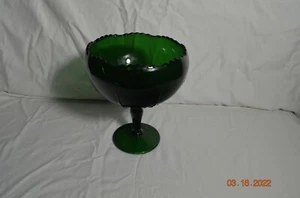 Vintage Emerald Green Pedestal Bowl - Picture 1 of 7