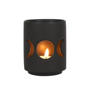 Small Black Triple Moon Cut Out Tealight Holder, Room Fragrance Home Decoration - Picture 1 of 4