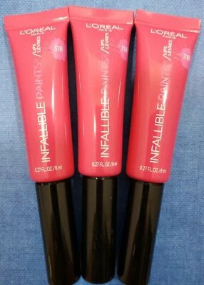 L’Oreal Loreal Infallible Paints Lip color  318 Fearless Fuschia~~Lot of 3~~NEW - Image 1 of 4