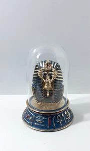 Franklin Mint The Mask Of Tutankhamun Sculpture Hand Painted With Glass Dome - Foto 1 di 11
