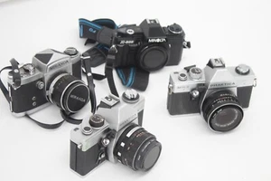 F x4 Vintage Konvolut analoge Spiegelreflexkameras inkl. Praktica, Minolta & Miranda etc - Bild 1 von 11