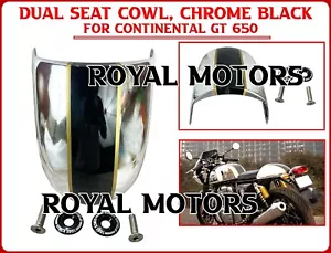 "DUAL SEAT COWL, CHROME BLACK" FIT FOR ROYAL ENFIELD CONTINENTAL GT 650 - Picture 1 of 12