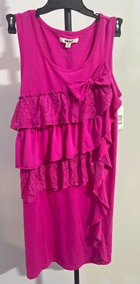 Vestido de Verano DKNY Niñas Niño Rosa con Volantes en Capas XL Nuevo con Etiquetas 12 14 Foto 1 de 4