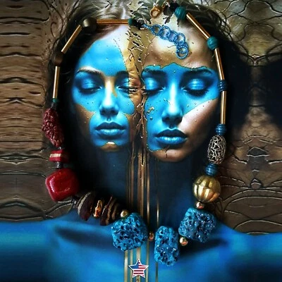 Collar de cuentas de joyería de lujo grueso declaración neo brutalista joyería turquesa Foto 1 de 4