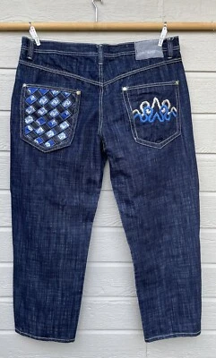 Pantalones de mezclilla Delf Trading Inc Imperious para hombre 42x32 hip hop bordados holgados Y2K Foto 1 de 4