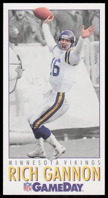1992 Game Day #464 Rich Gannon Minnesota Vikings Football Card - Image 1 of 2