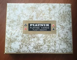 VINTAGE PIATNIK 2 PACKS OF PLAYING CARDS PLASTI-SMOOTH BOXED Art Crafts Movement - Picture 1 of 7