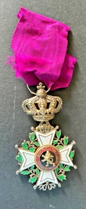 Belgique - Superbe Médaille Chevalier Ordre Léopold Ier poincon AG Bilingue (5) - Picture 1 of 2