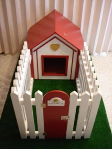 CUCCIA CON RECINTO PER CANE DOGHOUSE CUCCIOLI - Foto 1 di 5