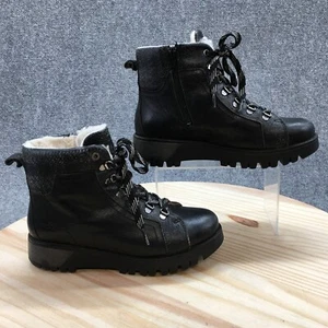 Bos & Co. Winter Boots Womens 38 Gallow Prima Black Leather Lace Up Round Toe - Picture 1 of 18