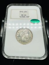 1915 Silver Barber Quarter NGC MS64 CAC Old Fatty Holder