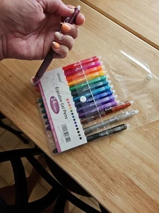Erasable Gel Pens 0 . 7Mm 14 Pack Retractable Gel Ink Pens Assorted Colors Pens - Picture 1 of 8