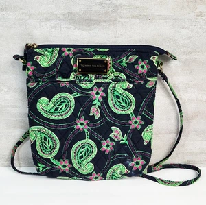 Tommy Hilfiger Schultertasche Handtasche Damen dunkelblau Baumwolle Blumenmuster - Bild 1 von 12