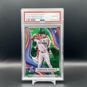 Tarjeta Bowman’s Best Ceddanne Rafaela Green Refractor 2024/99 #14 PSA 10 gemas como nueva - Imagen 1 de 2