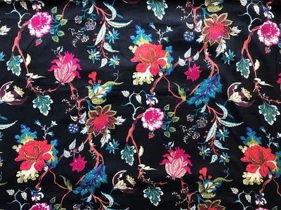 5 Yard Indian Cotton Handmade Print Fabric Sanganeri Hand Block Printed Fabric - Image 1 of 3